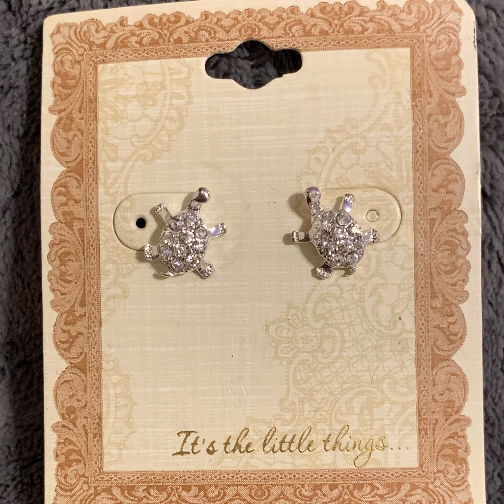 NWT Silver Turtle Earrings